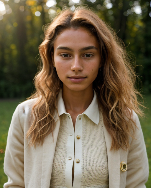 Aria, l'avatar de SEAL — visage androgyne généré par IA, lumière dorée